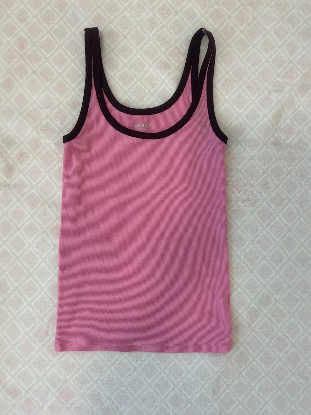 Old Navy Pink Tank Top with Black Trim